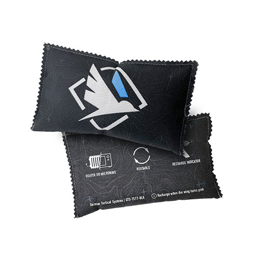 Schütze deine Waffen und Ausrüstung mit dem Gear Dehumidifier: wiederverwendbar, schützt vor Feuchtigkeit, mit Farbwechsel-Indikator für einfaches Nachladen.